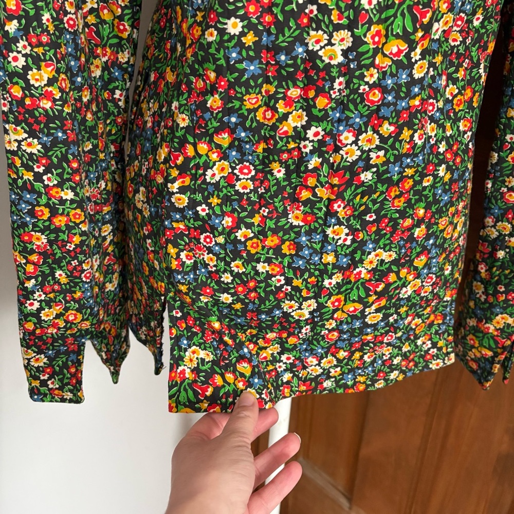 Vintage Handmade 1970s Small ? Boho Cottagecore Floral Hippie Quilted Jacket - Picture 5 of 6